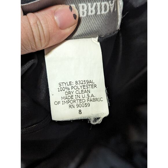 Davids Bridal Strapless Little Black Dress Satin A-Line Womens 8 Semi Formal Zip - Picture 5 of 5